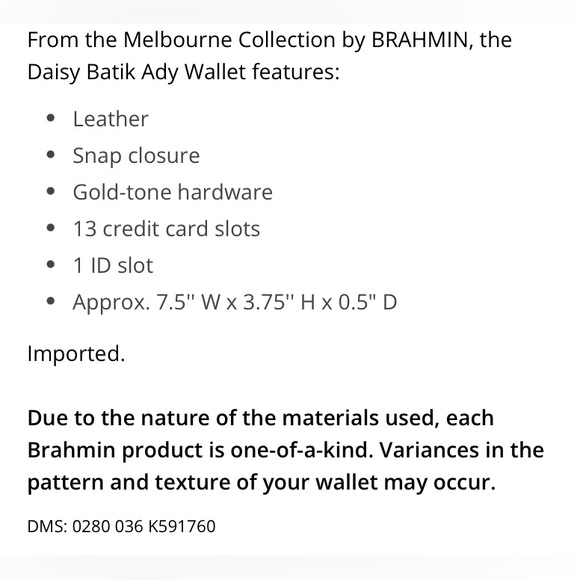 Brahmin Ady, Daisy Batik Melbourne, NWT - Picture 11 of 11